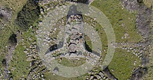 Archeological ruins of Nuragic necropolis Giants Tomb of S’omu de S’orcu - Tomba di Giganti Omu de Orcu