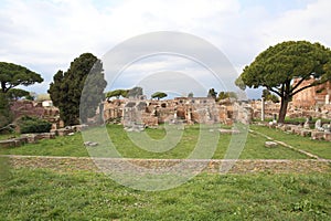 archeological ruins of Ostia Antica near Rome in Italy