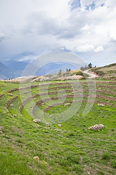 Archeological site Moray in Cusco Peru.