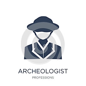 Archeologist icon. Trendy flat vector Archeologist icon on white