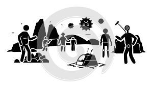 Archeologists digging for artifacts, historical discovery, vector design Generative AI