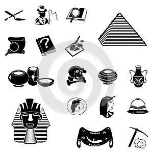 Archeology black icons