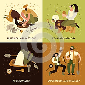 Archeology Concept Icons Set photo