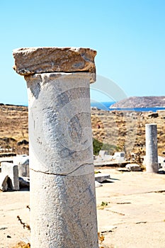 archeology in delos greece historycal old ruin site