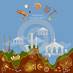 Archeology dig ancient treasures civilization cultural objects