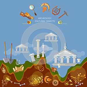 Archeology dig ancient treasures civilization cultural objects photo