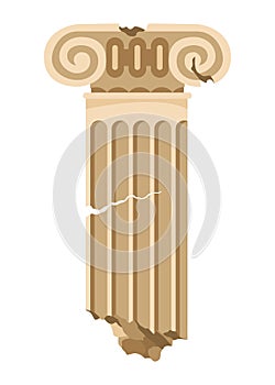 Archeology icon. Ancient artifact, graphic element of antiquity for mobile game, column object. Greek or egypt photo