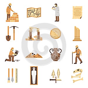 Archeology Icons Set