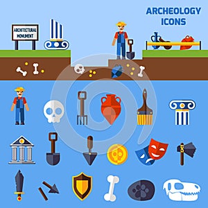 Archeology Icons Set photo