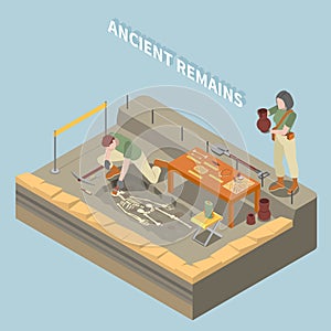 Archeology Isometric Concept