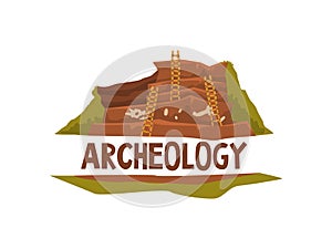 Archeology Science Poster Banner Template Vector Illustration