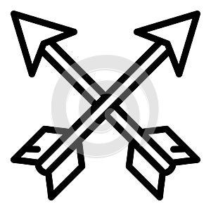 Archer arrows icon, outline style