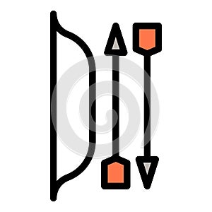 Archer bow weapon icon vector flat
