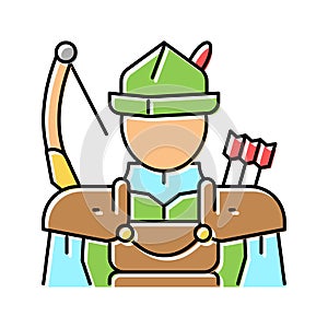 archer fairy tale color icon vector illustration