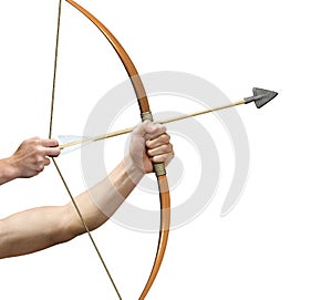 Archer preparing to release arrow