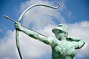 Archer statue in Sanssouci Park, Potsdam, Germany, Europe