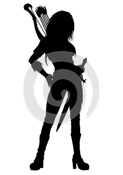 Archer woman silhouette