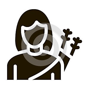 Archer Woman Silhouette Icon Vector