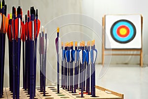 Archery arrows with targets