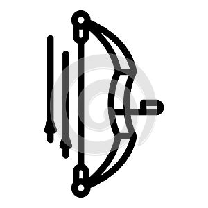 Archery bow icon outline vector. Longbow arrow