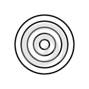 Archery Bull`s Eye Target Outline Flat Icon