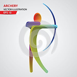 Archery color sport icon