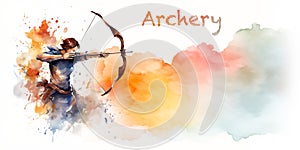 ARCHERY - Colourful watercolour web banner for Olympic Archery
