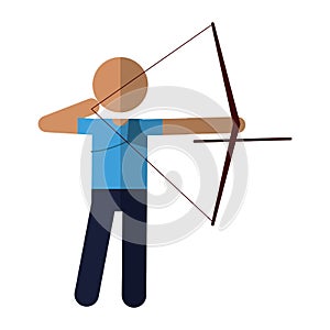 Archery player aiming bow game