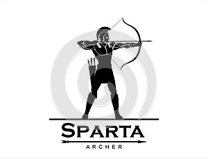Archery, sparta archer in black photo