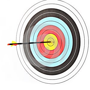 Archery target with arrow