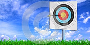 Archery target with arrow