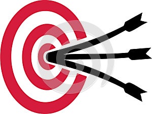 Archery Target with arrows