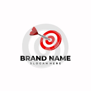 Archery target with arrows isolated on white background. Vector illustration.