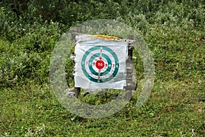 Archery target with grassland