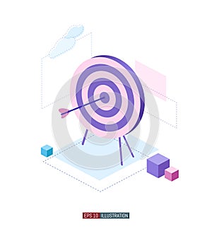 Archery target. Working on achieving the goal mataphor. Template for your design works. Vector graphics.