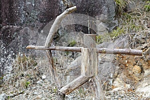 Archery woodcarving on jiuxianshan mountain