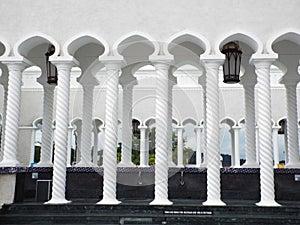 Arches in the ablution area of the Sultan Omar Ali Saifuddin Mosque in Brunei