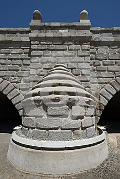 Arches and ashlars of the Segovia bridge