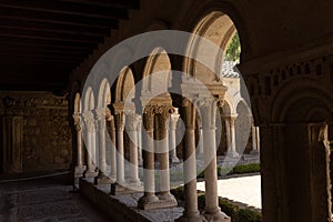 arches at the cloister in the monastery of Las Huelgas, Burgos, Spain