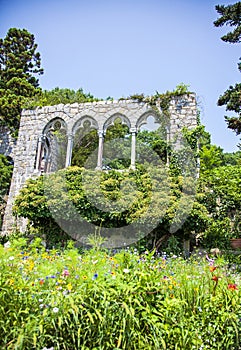 Arches and columns at hammond castle photo