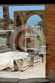 Arches & Columns In Pompeii, Italy