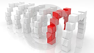 Arches of cubes in red and white