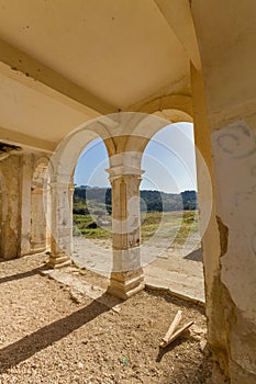 Arches of derelict Agios Georgios Church, Davlos Cyprus