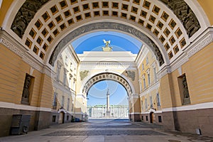 Arches of General staff on Palace square, Saint Petersburg, Russia