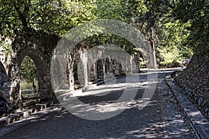 Arches in the Grounds of the Mon Repose Palace in Corfu Greece