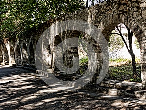 Arches in the Grounds of the Mon Repose Palace on the Greek Island of Corfu