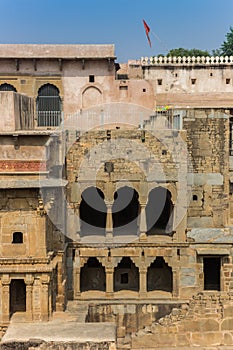 Arches of the historic step well in Abhaneri