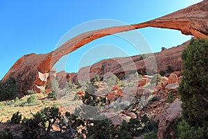 Arches National Park, Landscape Arch in Evening Light, Southwest Desert, Utah, USA