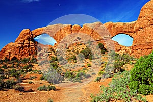 Arches National Park, North and South Window, American Southwest Desert, Utah, USA