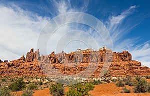 Arches National Park Rock Formation and Clouds